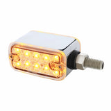 10 LED Dual Function Straight Mount Reflector Double Face Light w/ No Bezel - Amber & Red LED/Clear Lens