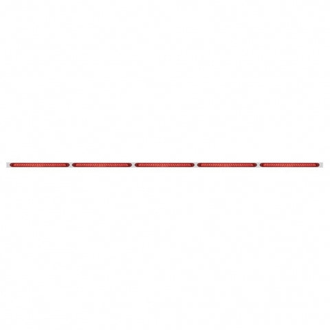 94" Stainless Steel Light Bracket With Five 23 SMD LED 17 1/4" Light Bar - Red LED/Red Lens