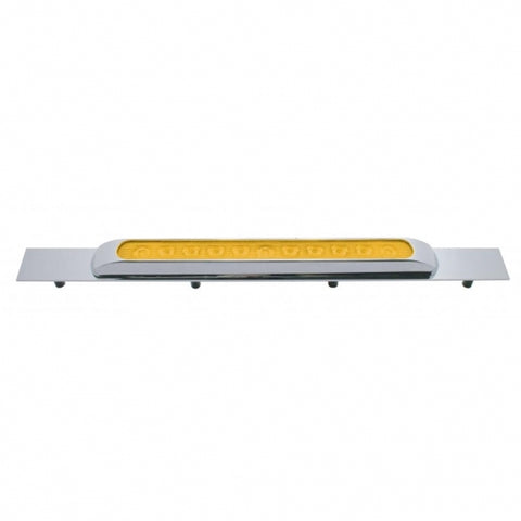 Top Mud Flap Plate w/ 11 LED Light Bar & Bezel - Amber LED/Amber Lens