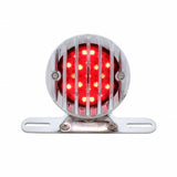 Motorcycle LED Rear Fender Tail Light with Chrome Grille Bezel - Smoke Lens