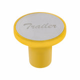 "Tractor" Aluminum Screw-On Air Valve Knob w/Stainless Plaque - Electric Yellow