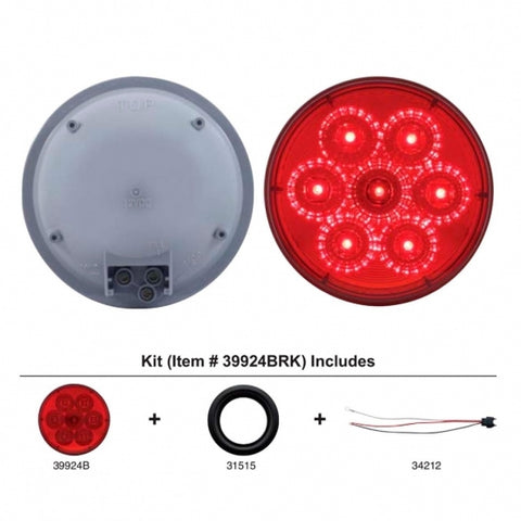 7 LED 4" S/T/T Light Kit - Reflector - Red LED/Red Lens