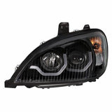 "Blackout" Freightliner Columbia Projection Headlight With Dual Function Amber LED Light Bar