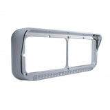 19 LED Dual Headlight Bezel w/ Visor - Amber LED/Clear Lens