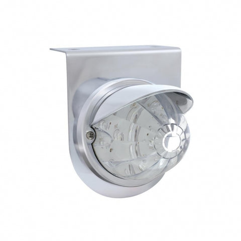 Stainless Light Bracket w/ 17 LED Watermelon Light & Visor - Red LED/Clear Lens