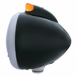 Black Guide 682-C Headlight No Bulb w/ Original Style LED Signal - Amber Lens