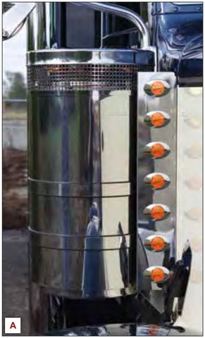 Peterbilt 24.5" Tall Multi Fit Front Air Cleaner Bracket With Button Light Holes