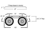 304 Stainless Steel Flanged Tandem Full Fender *Low Rider*