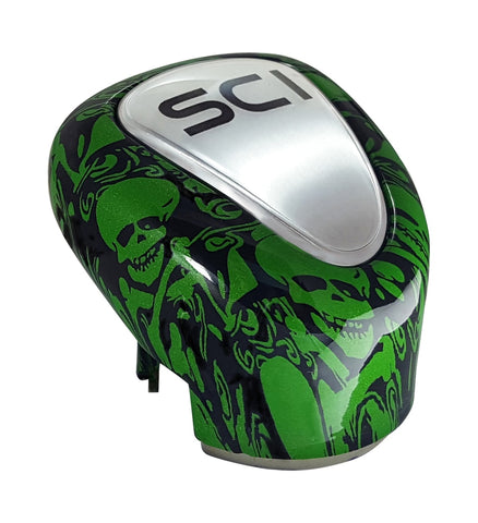 Gear Shift Cover - OEM Style 13/15/18 - Green Skulls