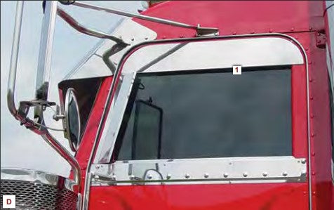 Peterbilt Top Of Door Trim 5" (Chop Look), 2005+ Polished Finish