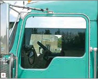 Kenworth Top Of Door Trim 6" (Chop Look) Daylight Door Polished Finish