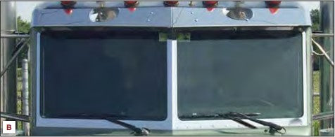 Peterbilt 3 Piece Windshield Trim For 2 Piece Windshield, 1988+ Dimpled Bottom