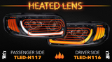 Black Peterbilt Heated LED Projector Headlight Assembly With Dual Function