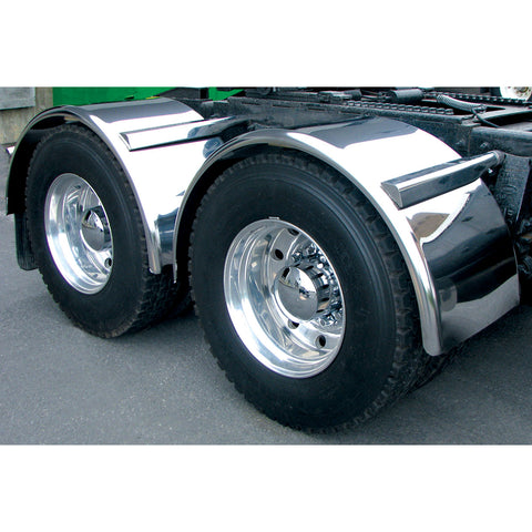 80" Fully Smooth Single Axle Fender with Rolled Edge - 16 Ga.