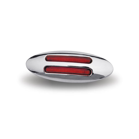 Small Oval Flatline 2 Bar Red