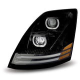 Volvo VNL LED Projector Headlight Assembly - Black