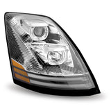Volvo VNL Incandescent Headlight Assembly with LED - Running Light / Turn Signal - Chrome