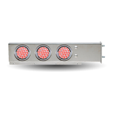 Mud Flap Hanger with Flat Top & 4 x 4" Dual Revolution, 2 x 4" Clear Red LEDs & Bezels