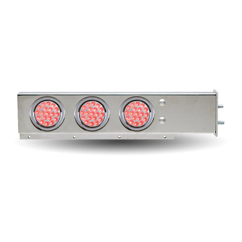 Mud Flap Hanger with Flat Top & 4 x 4" Dual Revolution (R/W) & 2 x 4" Clear Red LEDs & Bezels
