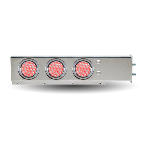 Mud Flap Hanger with Flat Top & 6 x 4" Dual Revolution (Red/Blue) LEDs & Bezels