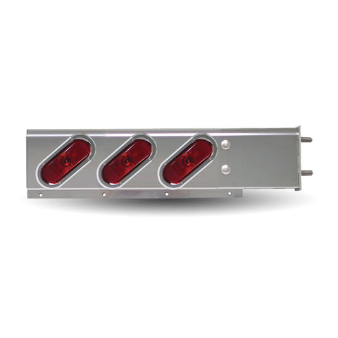 Mud Flap Hanger with Rounded Top & 6 Oblong LEDs & Bezels