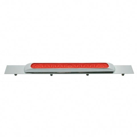 Top Mud Flap Plate w/ 11 LED Light Bar & Bezel - Red LED/Red Lens