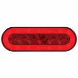 3 3/4" Bolt Pattern Stainless Spring Loaded Light Bar w/ 6 Oval LED "GLO" Light & Visor - Red LED/Red Lens
