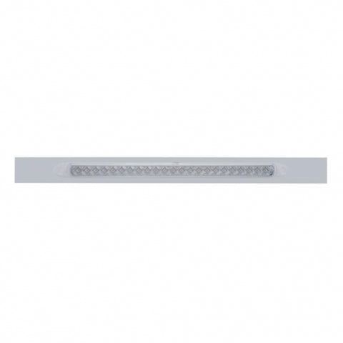 Chrome Top Mud Flap Plate w/ 23 LED 17" Reflector Light Bar - Amber LED/Clear Lens