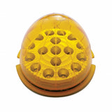 Kenworth T660 Front Bumper Light Bezel w/ 17 LED Clear Style Reflector Light (Driver) - Amber LED/Amber Lens