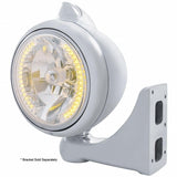 Chrome Guide 682-C Headlight H4 w/ Amber LED & Original Style LED Signal - Clear Lens