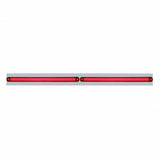 Chrome Top Mud Flap Plate w/ Two 24 LED 12" GLO Light Bars - Red LED/Red Lens