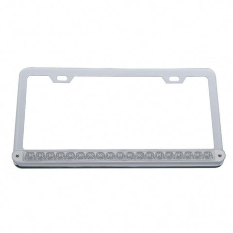 19 LED Reflector Light Bar License Frame - Amber LED/Clear Lens
