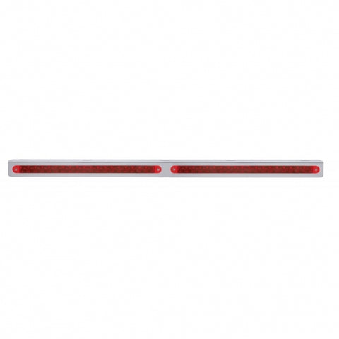 25 5/16" Stainless Light Bracket w/ Two 19 LED 12" Light Bars - Red LED/Red Lens