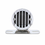 Motorcycle LED Rear Fender Tail Light with Chrome Grille Bezel - Smoke Lens