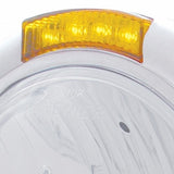 Stainless Steel Classic Headlight Crystal H4 Bulb & LED Turn Signal - Amber Lens