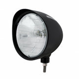 Black "Billet" Style Groove Headlight w/ Visor H6024 Bulb