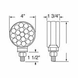 34 LED Reflector Double Face Turn Signal Light - Amber/Red Lens