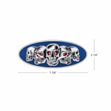 Chrome Die Cast Skull Emblem - Blue