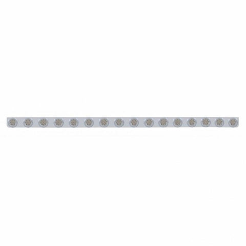 79-1/2" SS Bumper Light Bracket w/16X 9 LED 2" Reflector Lights & Bezels -Amber LED/Clear Lens