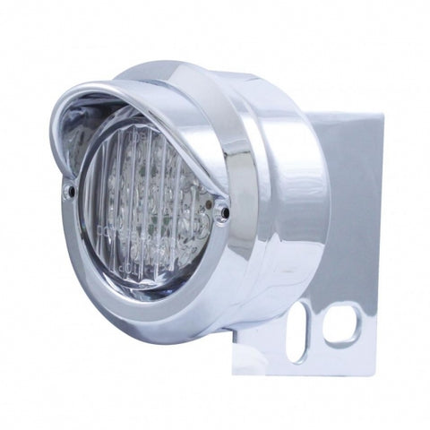 9 LED Mud Flap Hanger End Light w/ Visor - Amber LED/Clear Lens