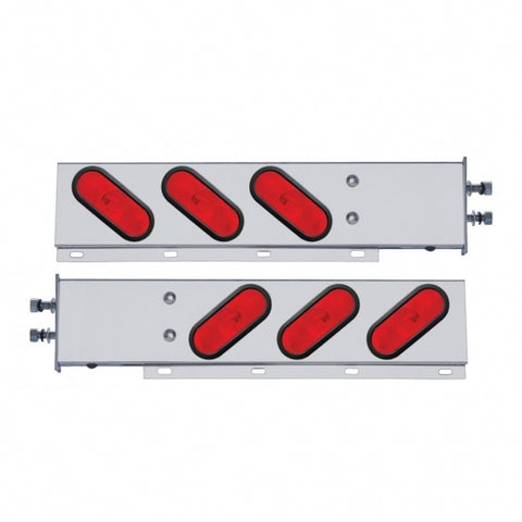 2 1/2" Bolt Pattern Stainless Spring Loaded Light Bar w/ Six Oval Lights & Grommets