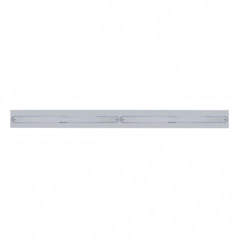 Chrome Top Mud Flap Plate w/ Two 14 LED 12" Light Bars - Red LED/Chrome Lens