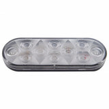 10 LED Oval Auxiliary/Utility Light - White LED/Clear Lens