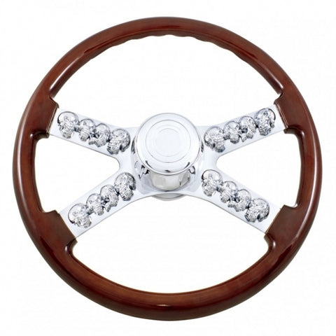 18" Skull Steering Wheel w/ Hub - International
