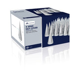 33mm x 4 1/2" Chrome Plastic X Spike Nut Cover - Thread-On (60 Pack)