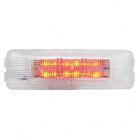 12 LED Rectangular Clearance/Marker Light - Red LED/Clear Lens