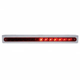 Stainless Light Bracket w/ 14 LED 12" Sequential Light Bar (Right to Left) - Red LED/Red Lens