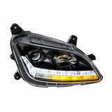 Blackout Projection Headlight With LED Sequential Turn and DRL For 2011+ Peterbilt 579/587