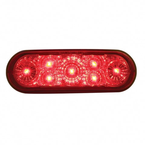 7 LED 4" Oval Stop, Turn & Tail Light - Red LED/Red Lens