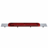 Chrome Top Mud Flap Plate w/ 19 LED 17" Light Bar - Red LED/Red Lens